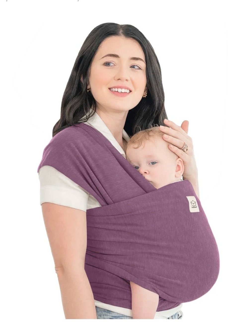 KeaBabies Original Wrap Carrier Dark Mauve Soft Breathable Newborn to Toddler